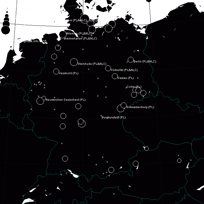 NLC-Beobachtungen in der Nacht 10./11.07.2015